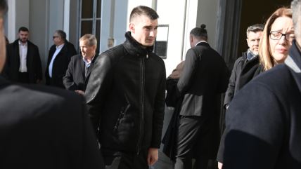 Dominik Livaković na pogrebu Miroslava Ćire Blaževića
